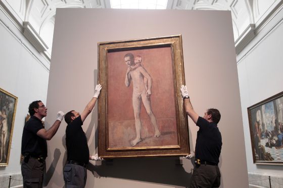 "Los dos hermanos" de Picasso en la galería central del Museo del Prado. http://cultura.elpais.com/