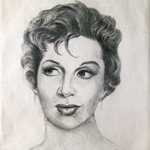 “Pita”, Martha Chapa, carbón sobre papel, Col. Ángeles González de Ramos.