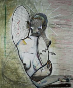 Oler la flor, escuchar el color. Óleo sobre lienzo 100 cm x 120 cm.